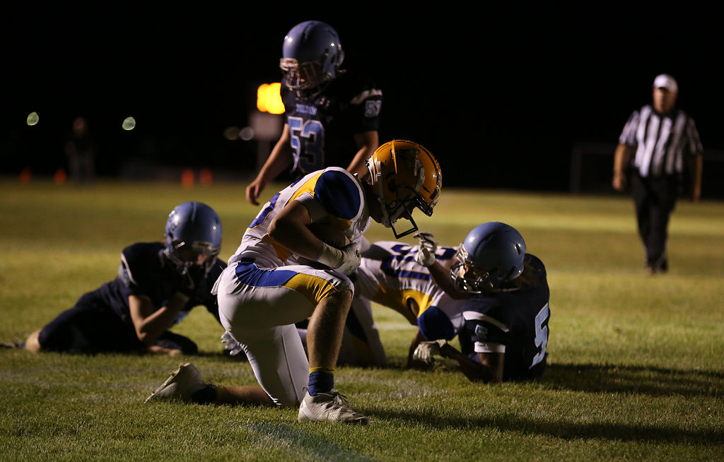 St. Francis Borgia running back Tyler Stieffermann rests